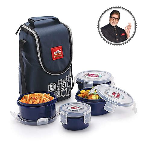 cello max fresh lunch box steel|Cello Max Fresh Click Steel Lunch Box Set, 300ml, .